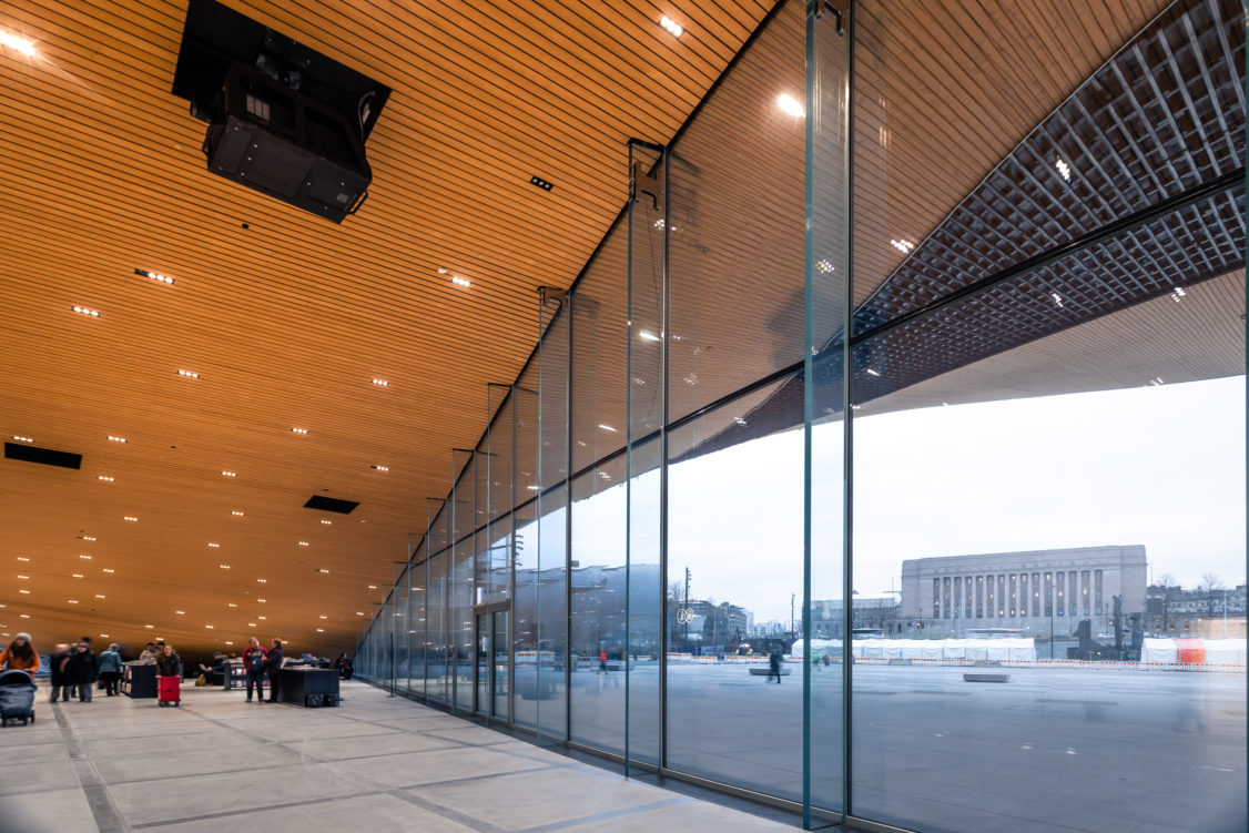 Oodi-library in Helsinki tempered laminated safety glass